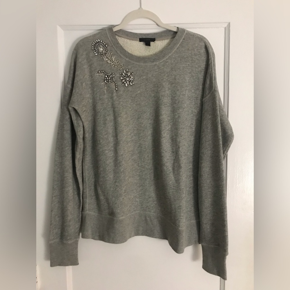 J.Crew crystal embellished crewneck sweatshirt